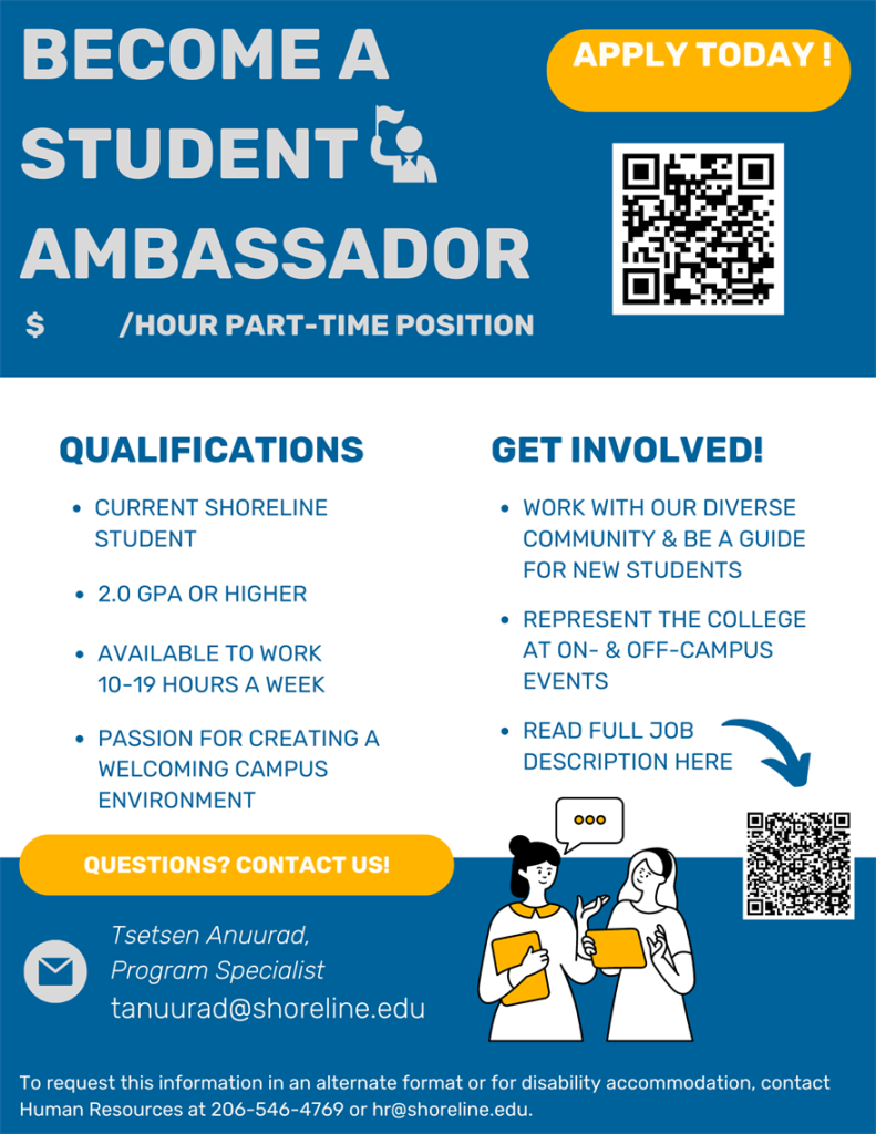 Student ambassador application criteria and information